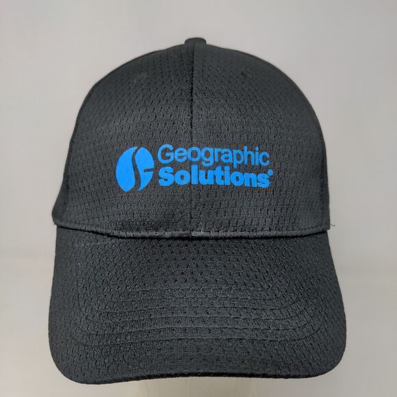Vitronic Men's Strapback Mesh Hat Black OSFA Graphic Geographic Solutions Logo - Picture 2 of 7